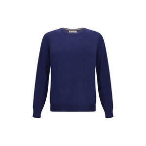 Brunello Cucinelli Blue Fleece Wool Sweatshirt