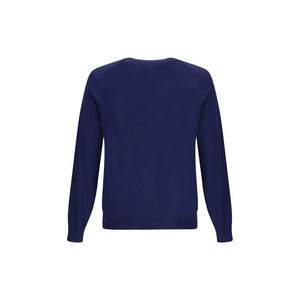 Brunello Cucinelli Blue Fleece Wool Sweatshirt