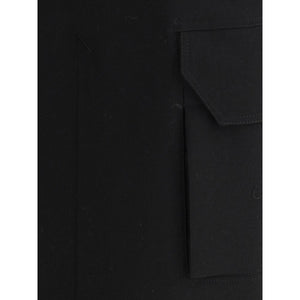 Rick Owens Black Fleece Wool Midi Skirt
