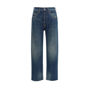 Margiela Blue Cotton Straight-Leg Jeans