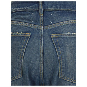 Margiela Blue Cotton Straight-Leg Jeans