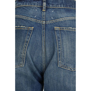 Margiela Blue Cotton Straight-Leg Jeans