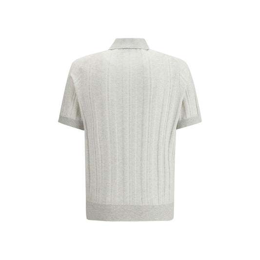 Brunello Cucinelli Gray Cotton Polo Shirt