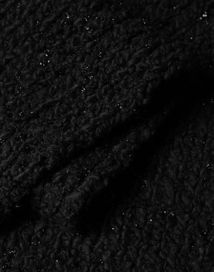 Dolce & Gabbana Black Wool Fringes Neck Wrap Foulard Scarf