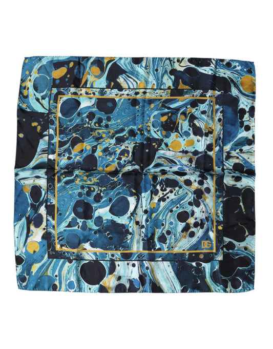 Dolce & Gabbana Multicolor Marble Square Foulard Scarf