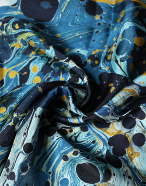 Dolce & Gabbana Multicolor Marble Square Foulard Scarf