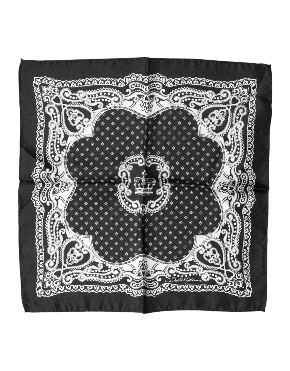 Dolce & Gabbana Black Bandana Print Square Handkerchief Scarf