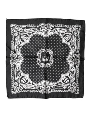 Dolce & Gabbana Black Bandana Print Square Handkerchief Scarf
