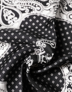 Dolce & Gabbana Black Bandana Print Square Handkerchief Scarf