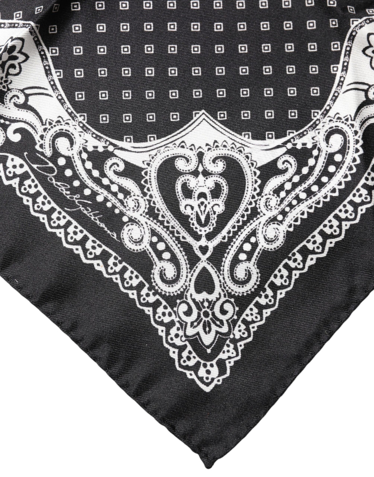 Dolce & Gabbana Black Bandana Print Square Handkerchief Scarf