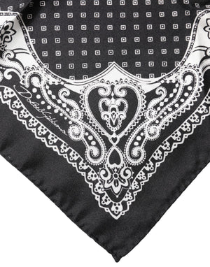 Dolce & Gabbana Black Bandana Print Square Handkerchief Scarf