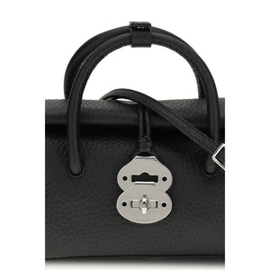 Zanellato Black Calf Leather Bos Taurus Handbag