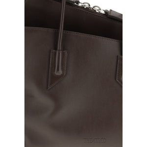The Attico Brown Calf Leather Bos Taurus Shoulder Bag