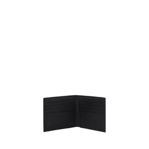 Prada Black Calf Leather Bos Taurus Wallet