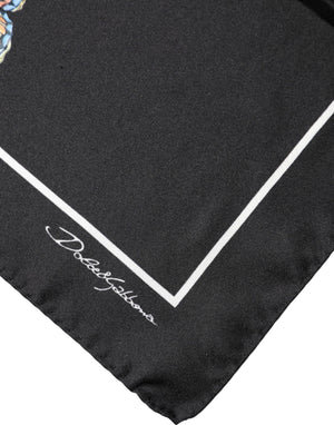 Dolce & Gabbana Black Butterfly Print Square Handkerchief Scarf
