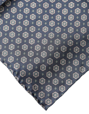 Dolce & Gabbana Blue Patterned Silk Square Handkerchief Scarf