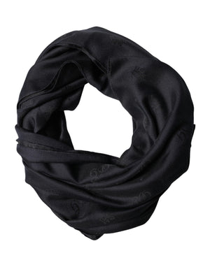 Dolce & Gabbana Black Lace Stole Silk NeckWrap Shawl Scarf