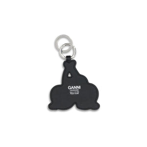 Ganni Red Recycled Leather Keychain
