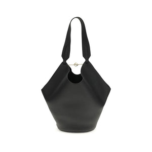 Khaite Black Calf Leather Bos Taurus Shoulder Bag