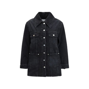 Ganni Black Cotton Denim Jacket