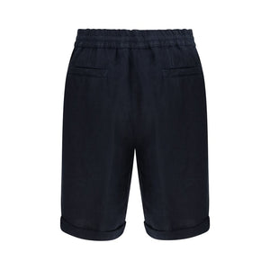 Brunello Cucinelli Blue Linen Bermuda Shorts