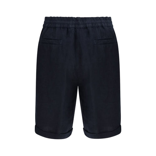 Brunello Cucinelli Blue Linen Bermuda Shorts