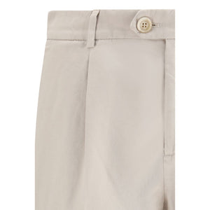 Brunello Cucinelli Cream Cotton Casual Pants