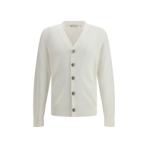 Brunello Cucinelli White Cotton Cardigan