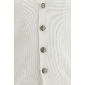Brunello Cucinelli White Cotton Cardigan