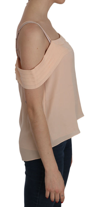 Alexander Wang Orange Off Shoulder Strap Square Neck Top Blouse