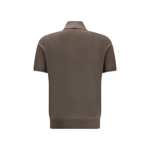 Brunello Cucinelli Brown Cotton Polo Shirt
