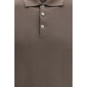 Brunello Cucinelli Brown Cotton Polo Shirt