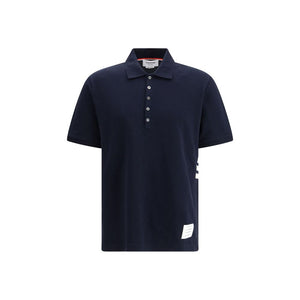 Thom Browne Blue Cotton Polo Shirt