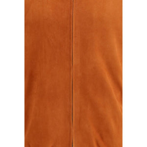 Brunello Cucinelli Red Calf Leather Bos Taurus Jackets And Coat