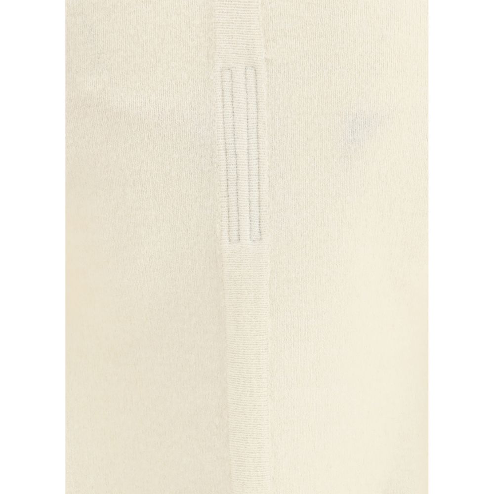 Rick Owens Cream Fleece Wool Cardigan