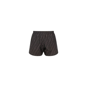 Fendi Gray Polyester Swim Shorts