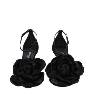 Dolce & Gabbana Black Satin Stiletto Heel Sandals