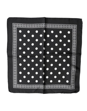 Dolce & Gabbana Black Polka Dot Square Handkerchief Scarf