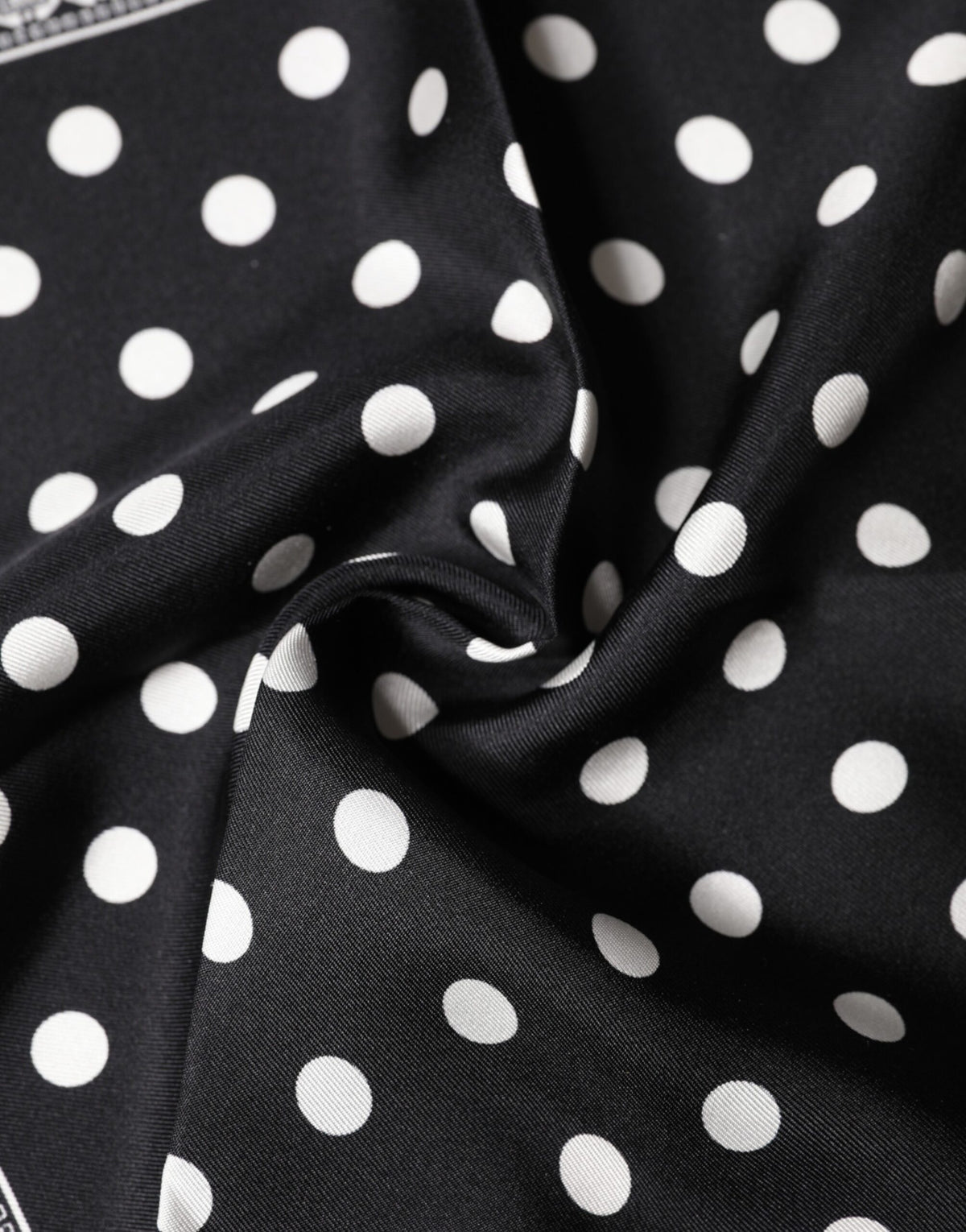 Dolce & Gabbana Black Polka Dot Square Handkerchief Scarf