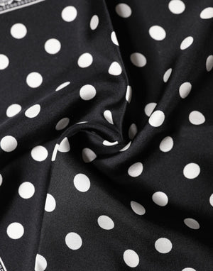 Dolce & Gabbana Black Polka Dot Square Handkerchief Scarf