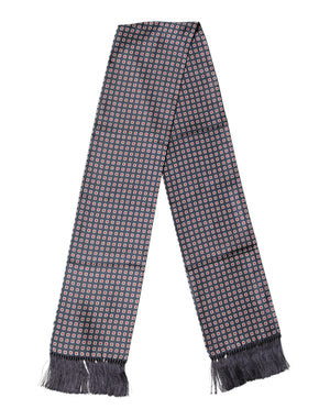 Dolce & Gabbana Black Patterned Fringes Neck Foulard Scarf