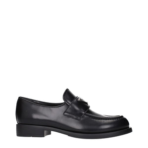 Prada Black Leather Slip-On Loafers