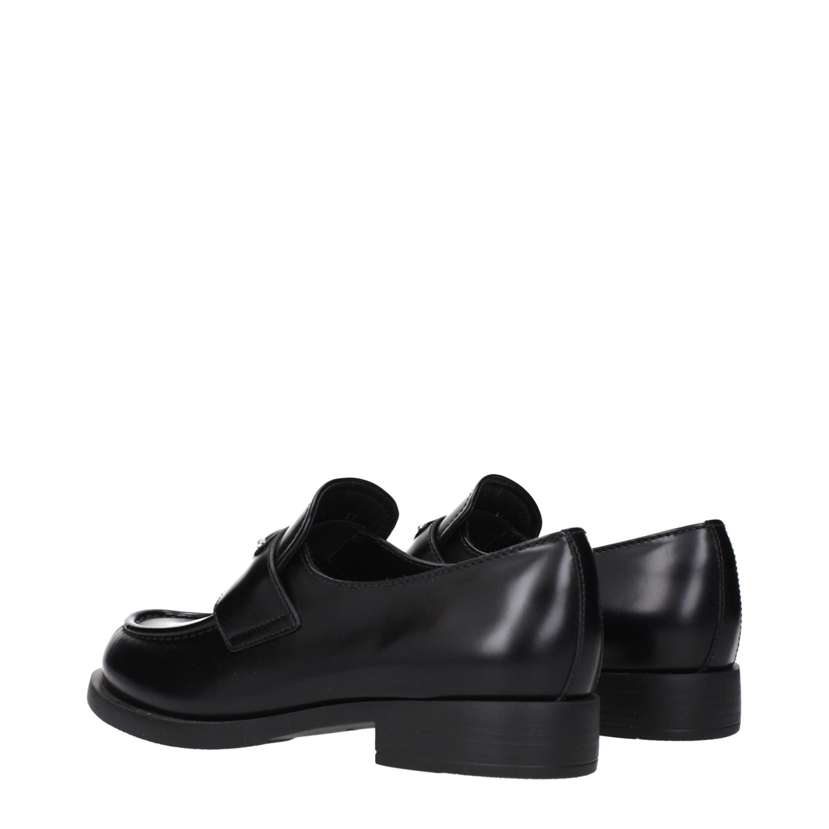 Prada Black Leather Slip-On Loafers