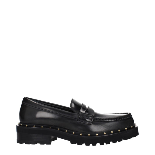 Golden Goose Black Leather Slip-On Loafers