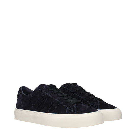 Moncler Blue Leather Low Top Sneakers