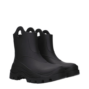 Moncler Black Cotton Ankle Boots