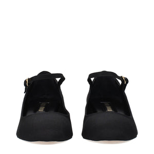 Miu Miu Black Fabric Mid Heel Pumps