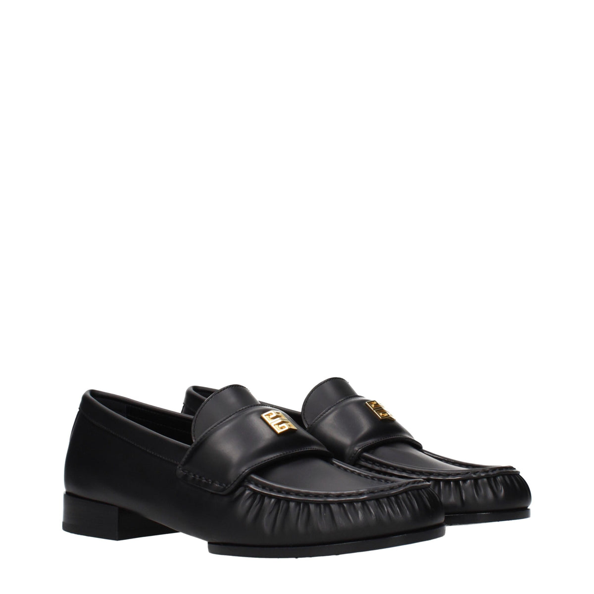 Givenchy Black Leather Slip-On Loafers