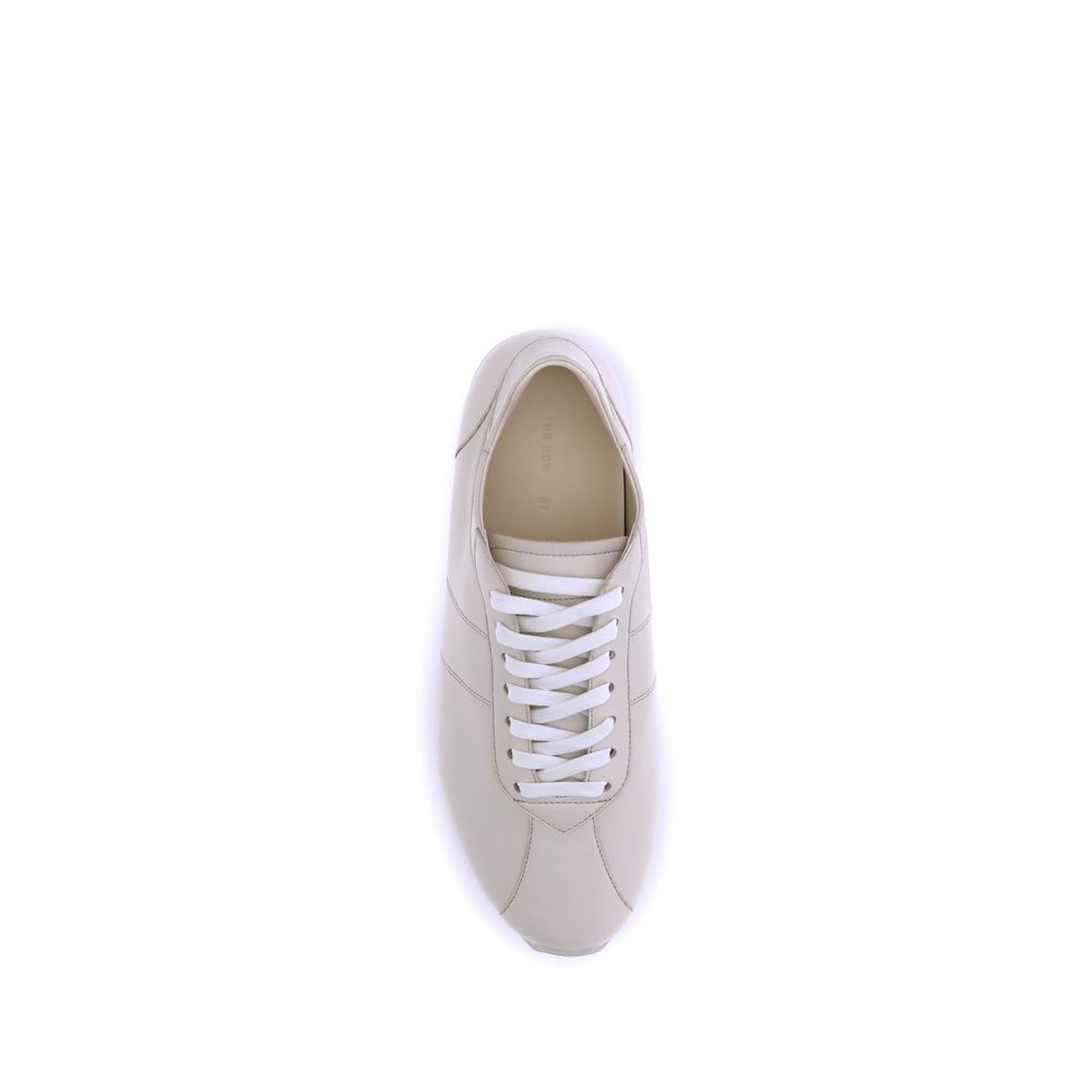 The Row Cream Calf Leather Bos Taurus Low Top Sneakers