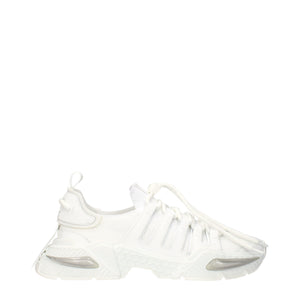 Dolce & Gabbana White Fabric Athletic Sneakers